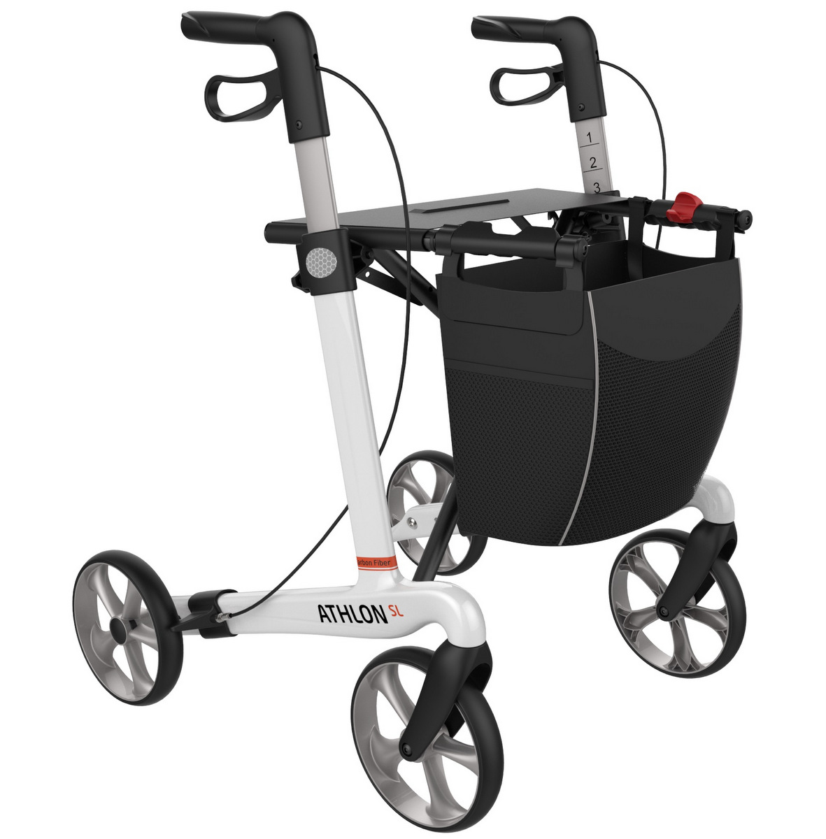 Rollator Hvid Athlon Kulfiber 5,2 kg