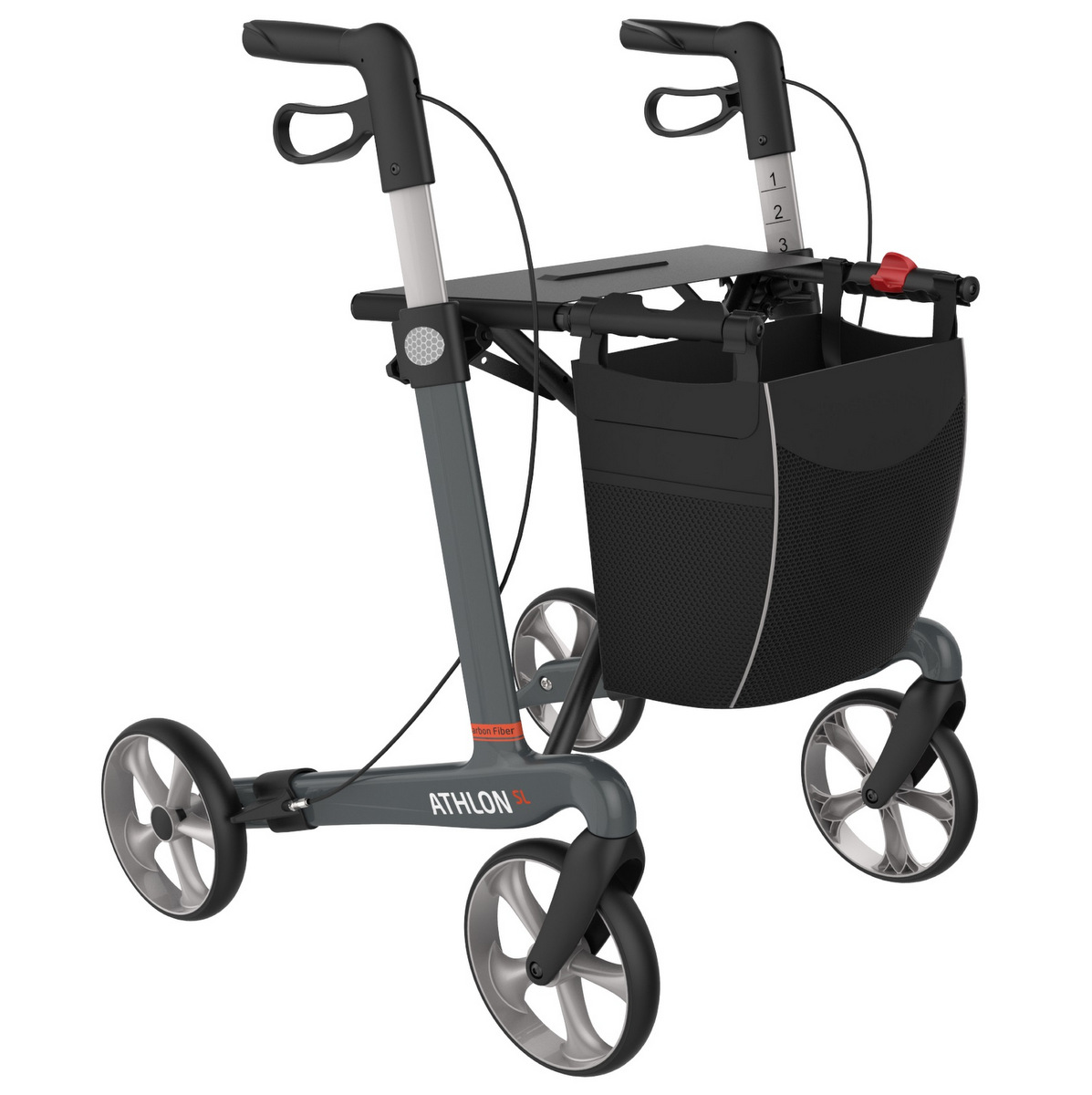 Rollator Grå Athlon Kulfiber 5,2 kg