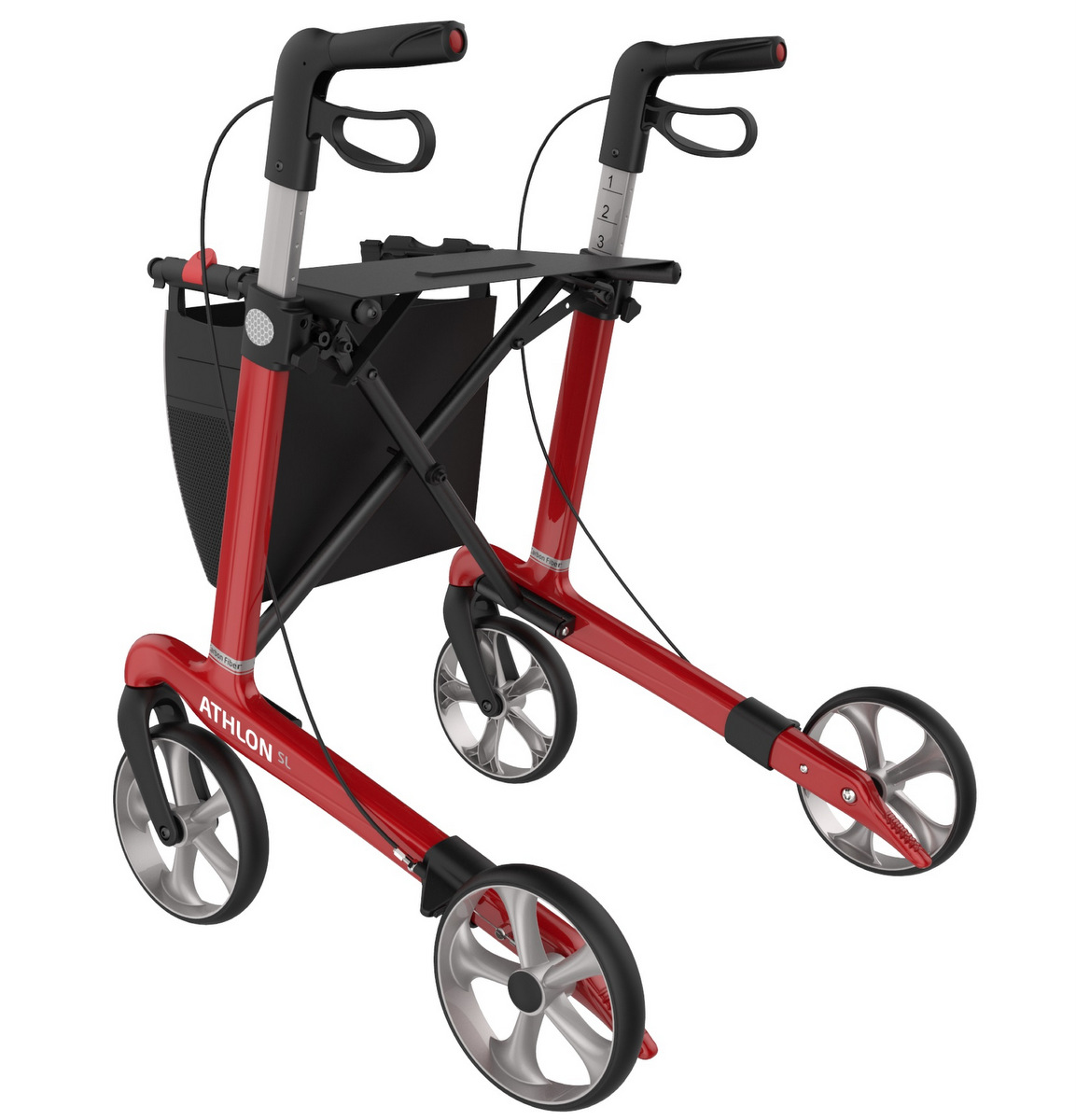 Rollator Rød Athlon Kulfiber 5,2 kg - Billede 5