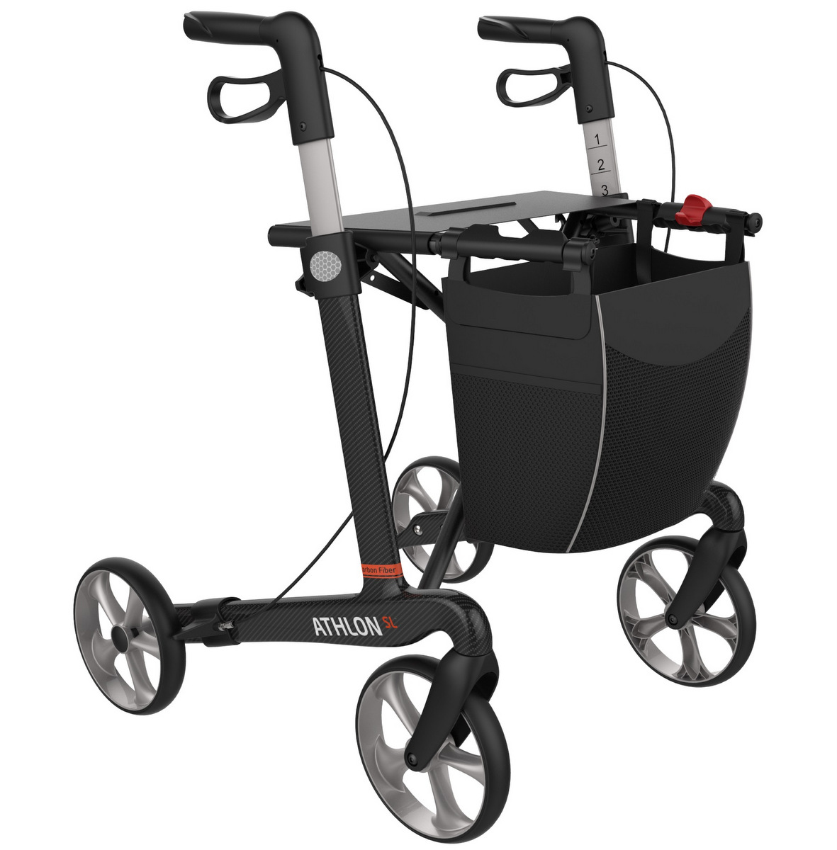 Rollator Athlon Kulfiber 5,2 kg Sort