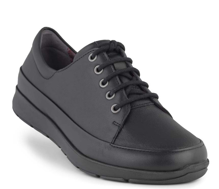 New Feet Sort Snøresko m/stretch