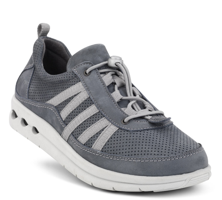 New Feet Gråblå Snøresko Nubuck