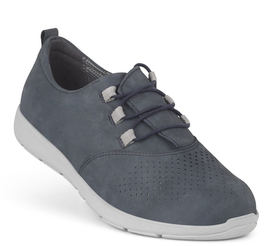 New Feet Gråblå Snøresko Nubuck
