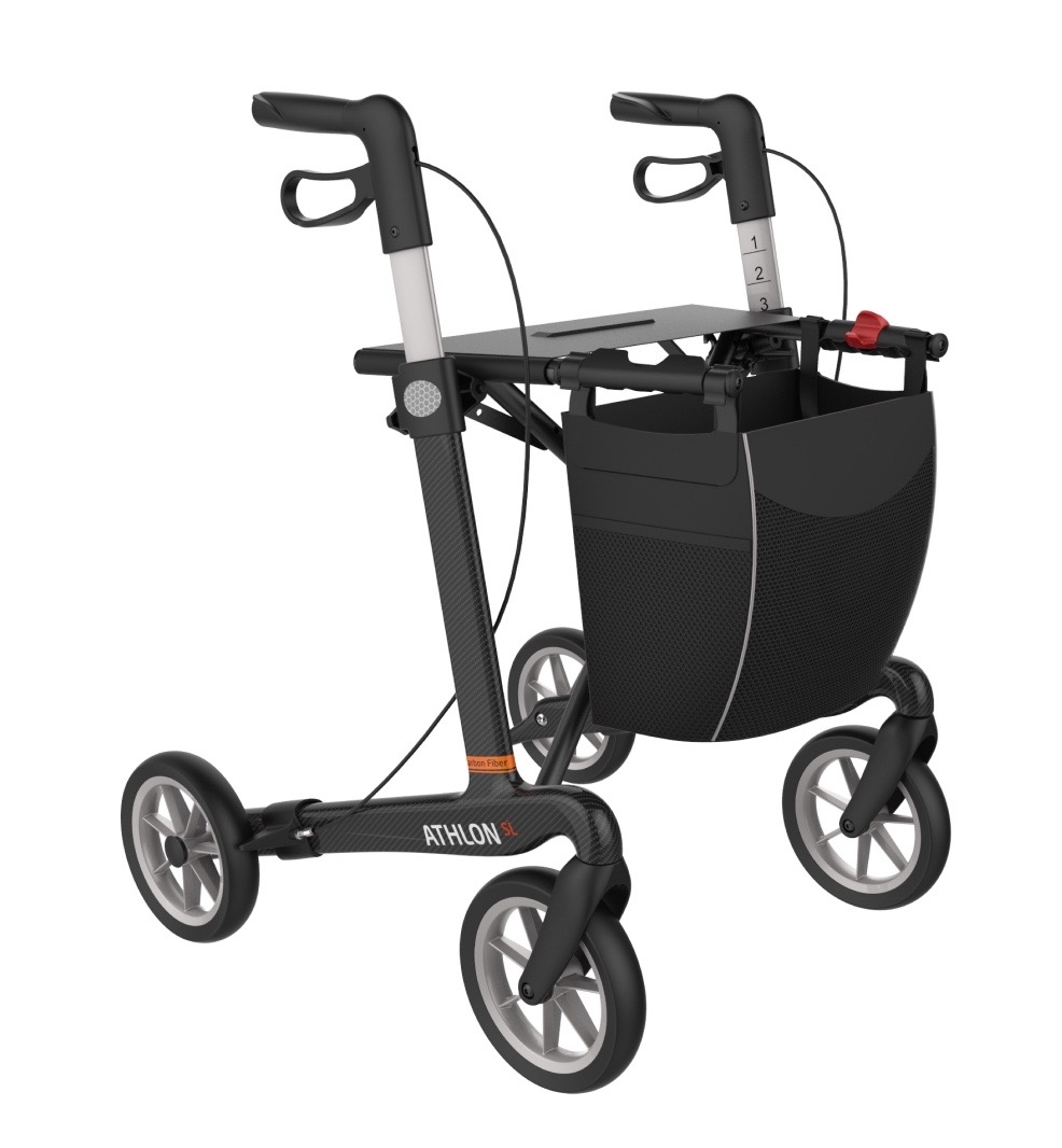 Rollator Athlon 5,4 kg Sort m.Soft hjul