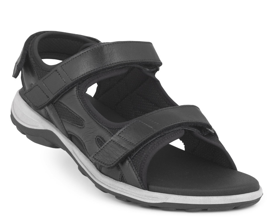 New Feet Sandal Med Sort Glat Læder