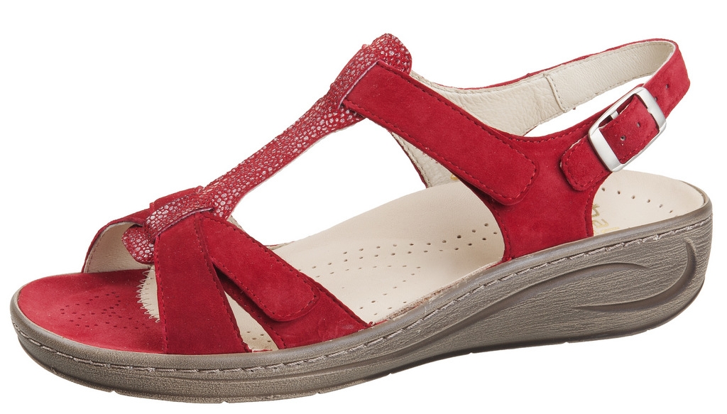 Fidelio Rød Sandal med velcroremme