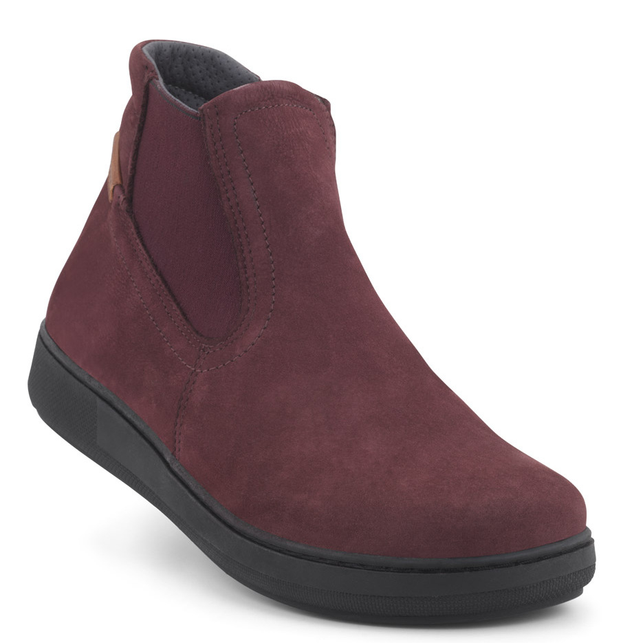 New Feet Bordeaux Støvle med Elastik