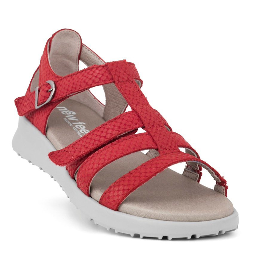 New Feet Rød Sandal med Hælkappe
