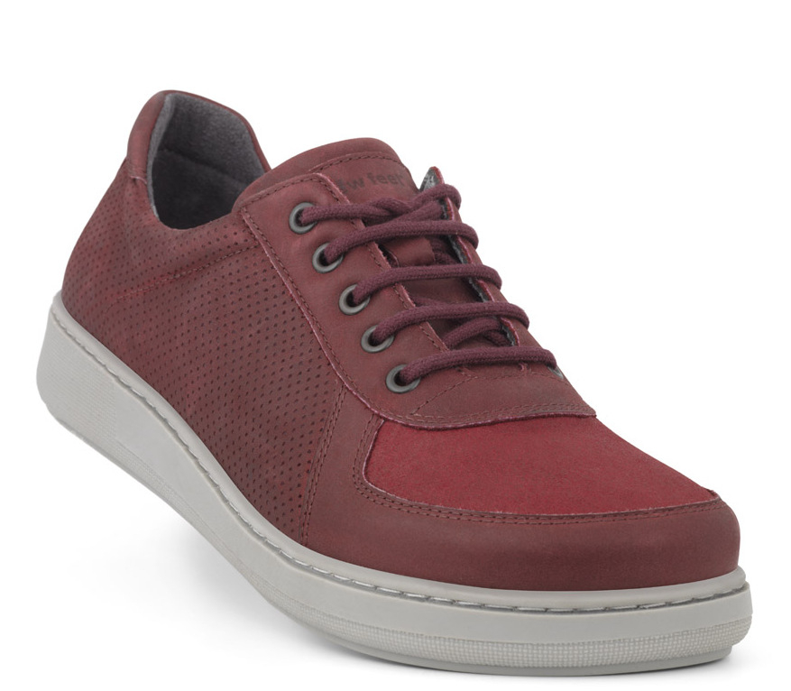 New Feet Bordeaux Sko med Stretch