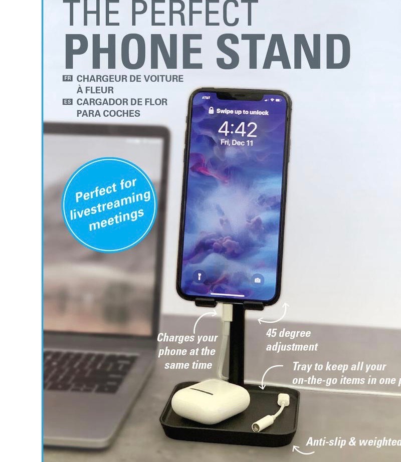 Telefonstander Justerbar Sort