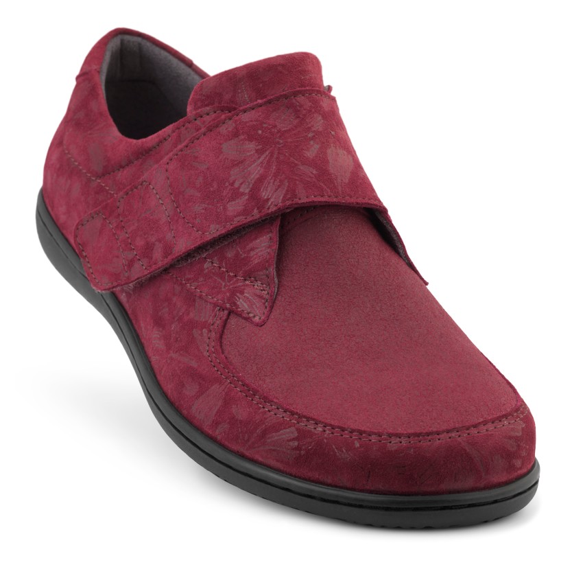 New Feet Bordeux Sko m. Print og Stretch