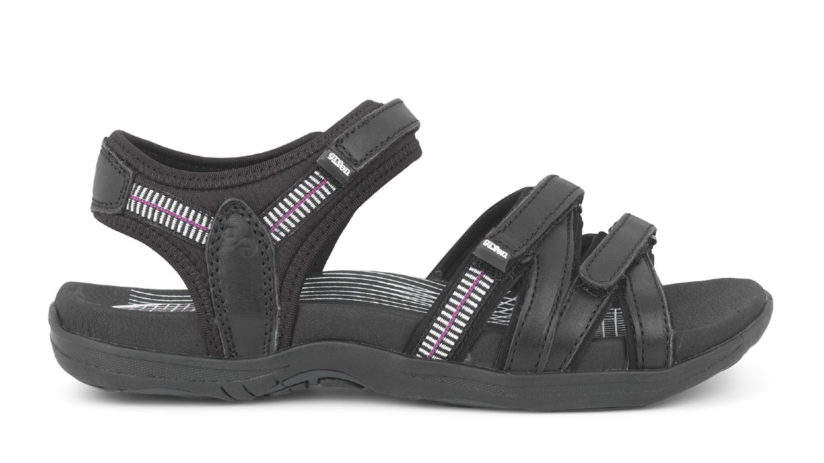 Green Comfort Corsica Sort Sandal m. Velcro