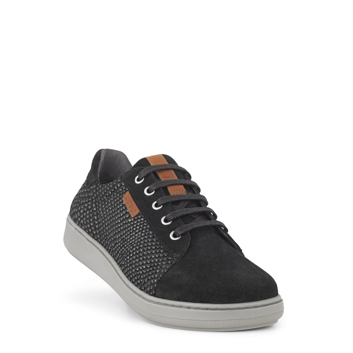 New Feet Sort Sko Metal Look Kalveskind
