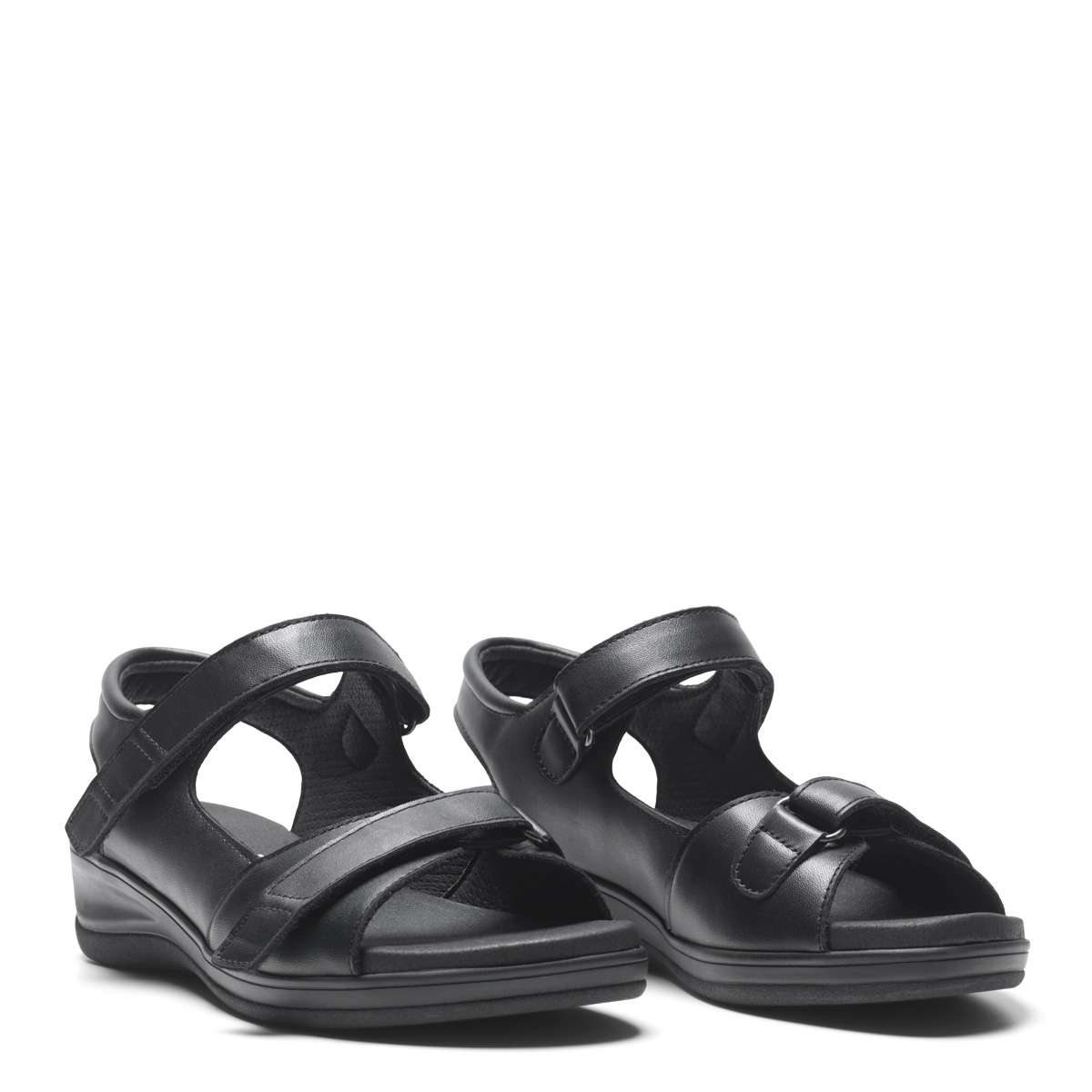 New Feet Sandal Glat Læder Sort