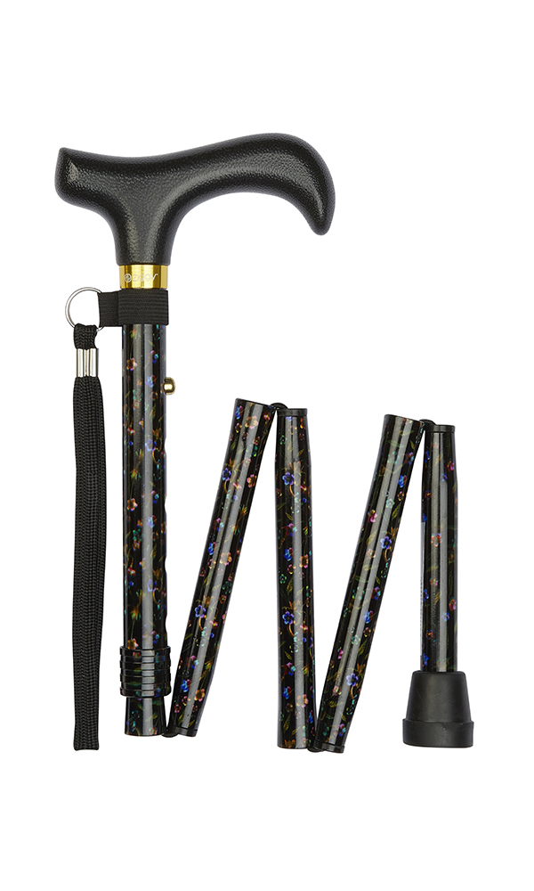 LavStok Foldsammen Sort Blomstret Design