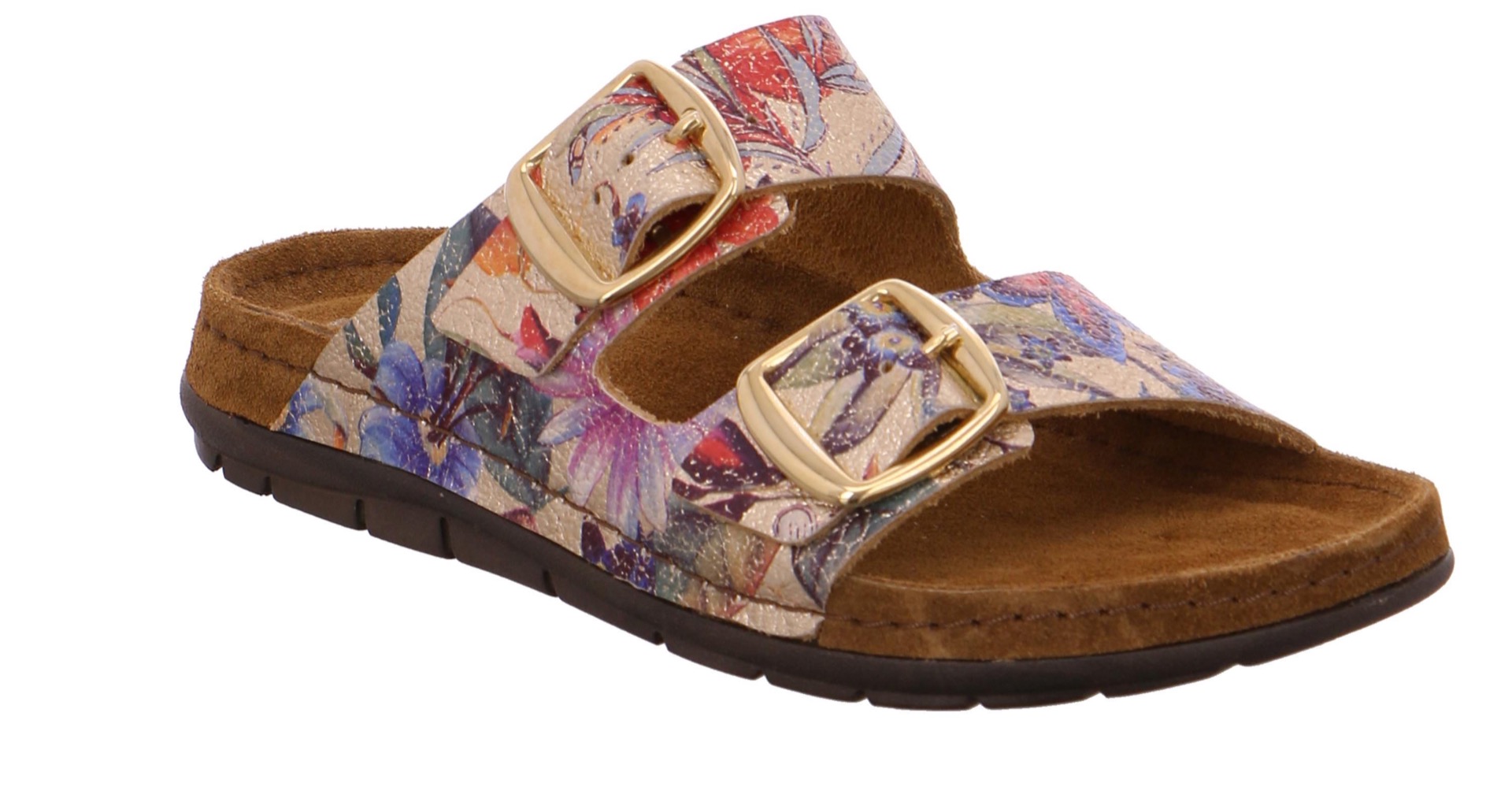 Rohde Læder Sandal Guld Blomster