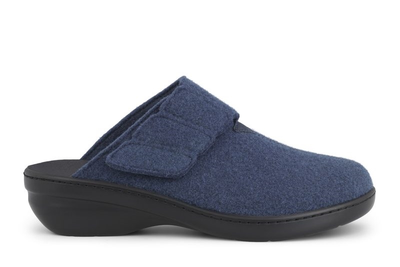 New Feet Gråblå Hjemmesko Uldfilt