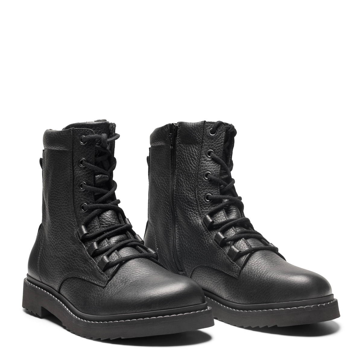 New Feet Sort Støvle Glat Læder