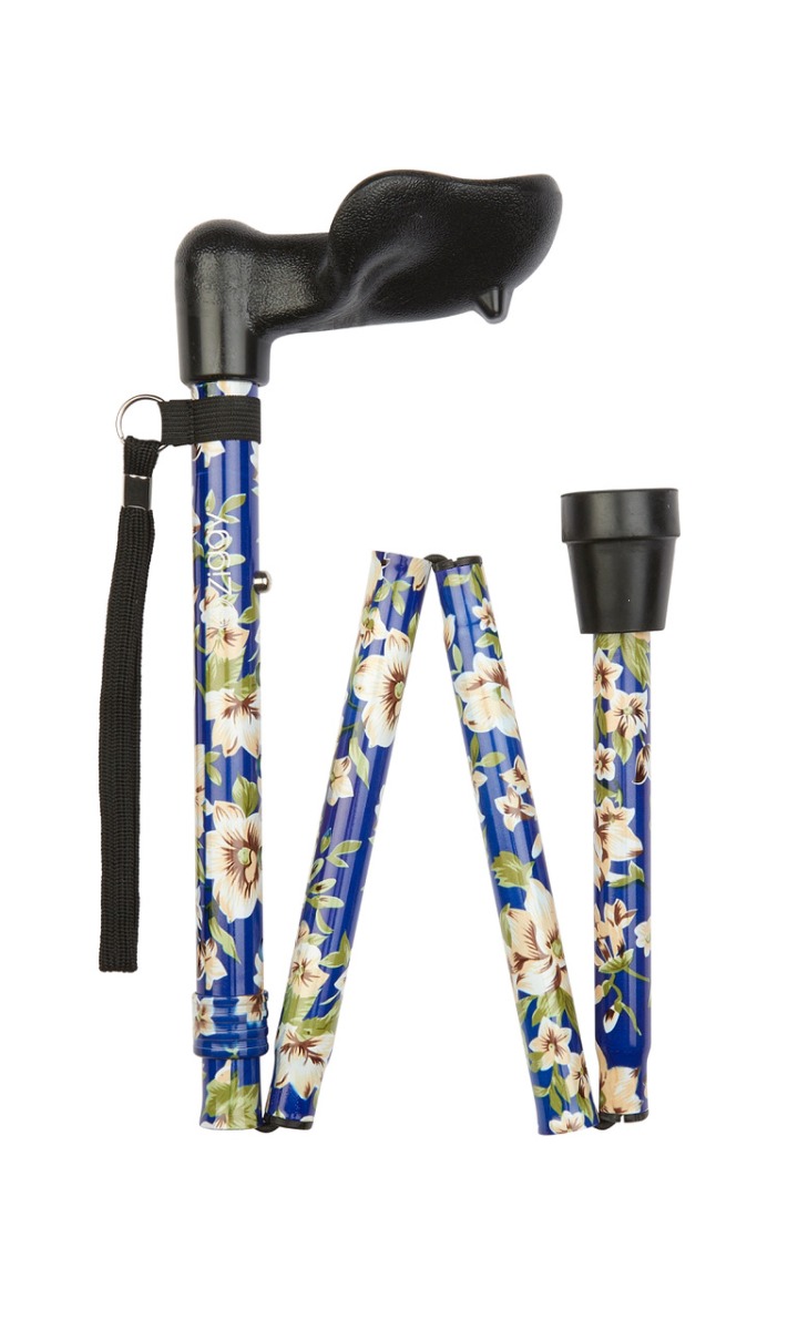 Stok Blå Blomster Højre Foldsammen