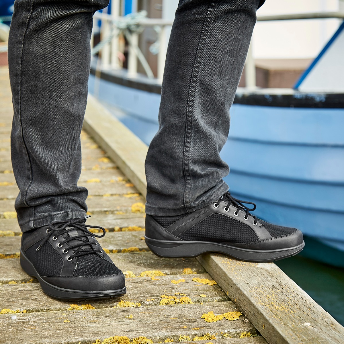 New Feet Sort Sko Med Stretchlæder - Billede 6