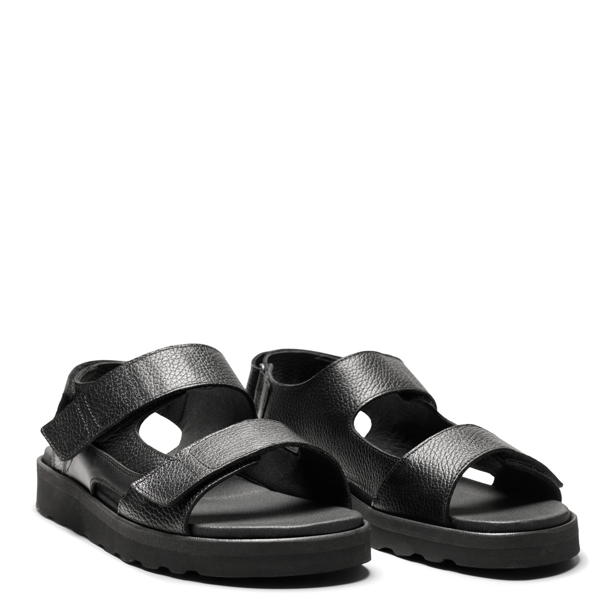 New Feet Herre Sandal Sort Glat Læder