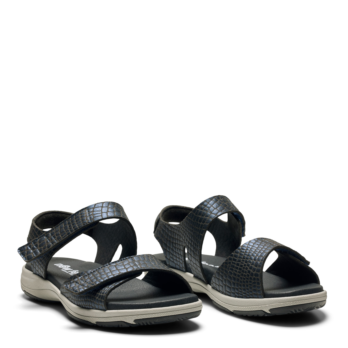 New Feet Sandal Blå Med Struktur Print