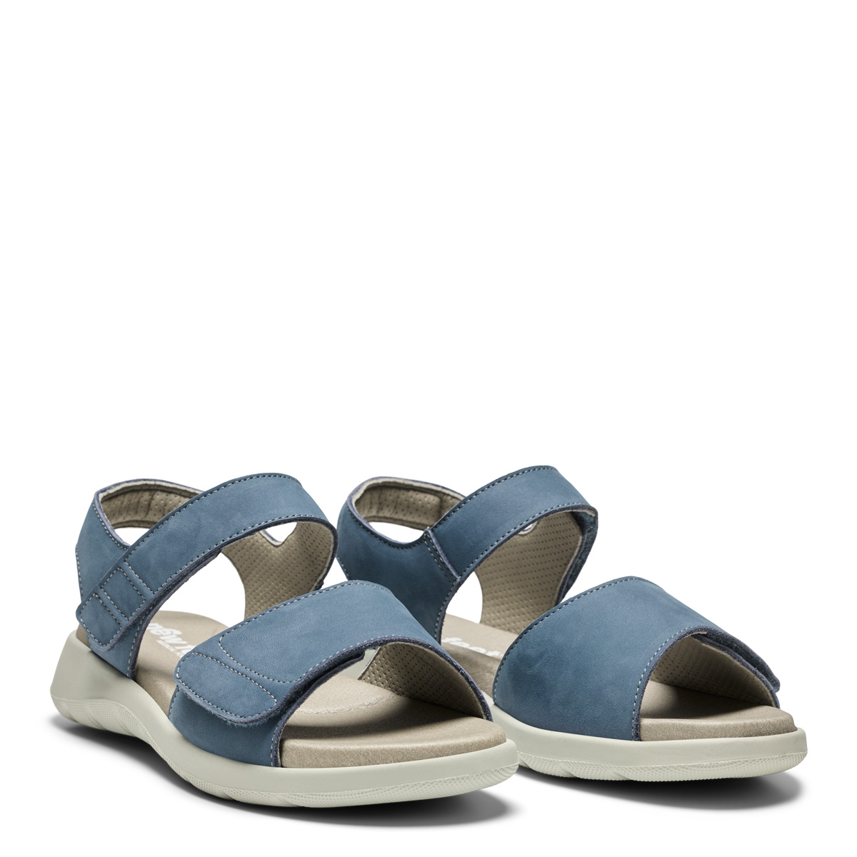 New Feet Blå Sandal Nubuck Læder