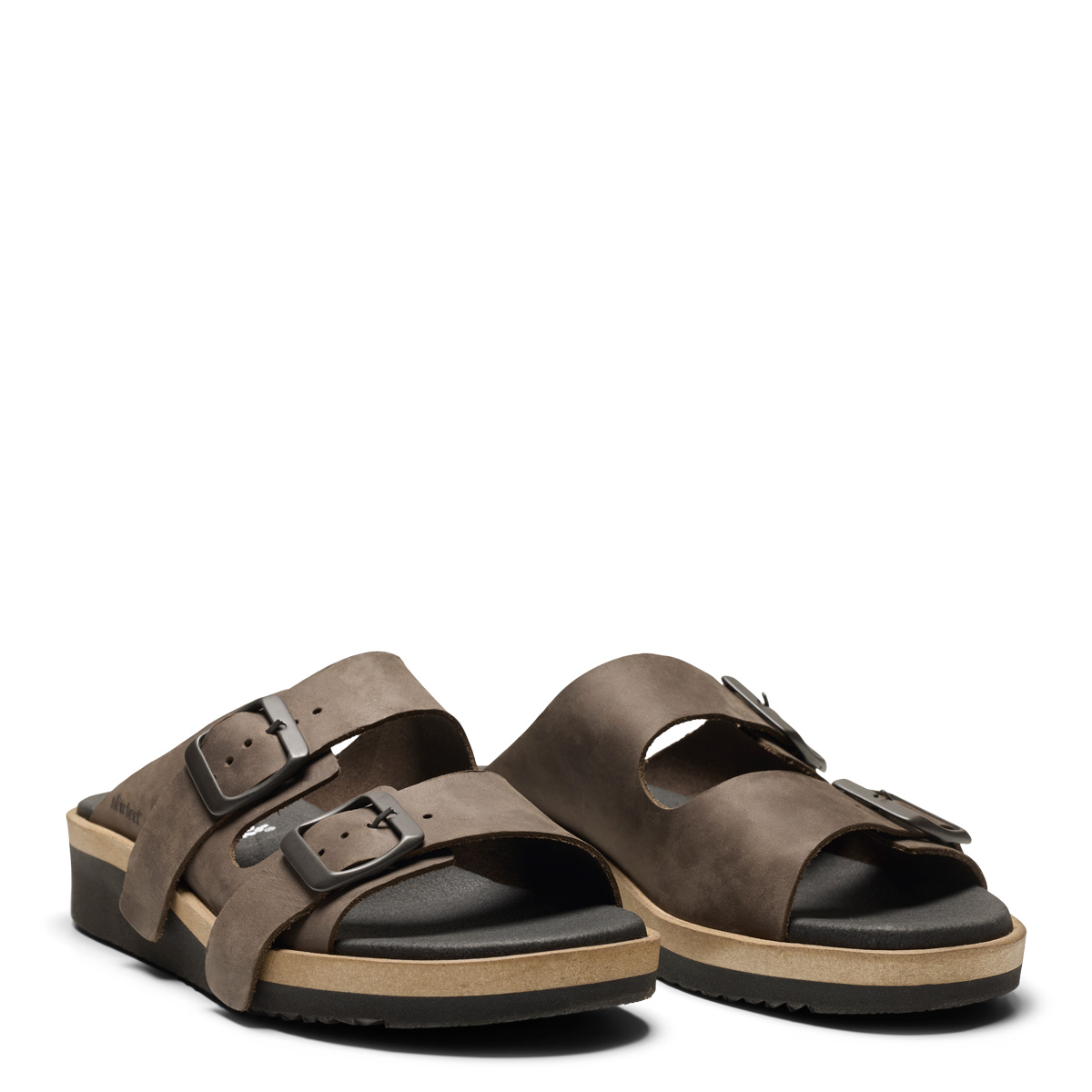New Feet Brun Sandal Med 2 Spænder