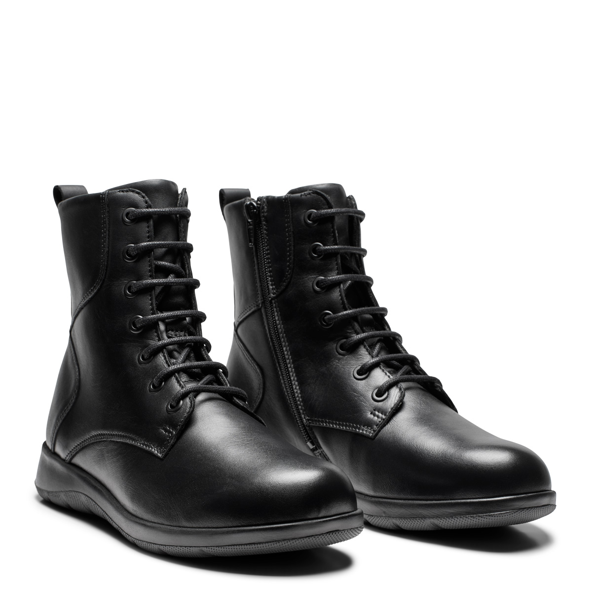 New Feet Sort Støvle Med Glat Læder