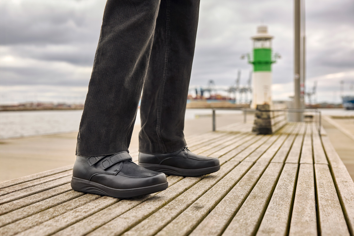 New Feet Sort Herrestøvle Med Velcro