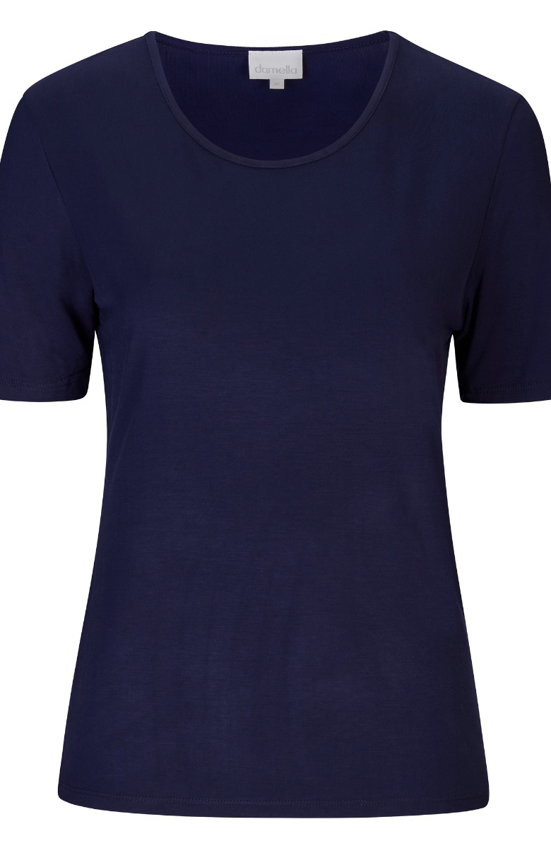 Damella Top Navy Korte Ærmer