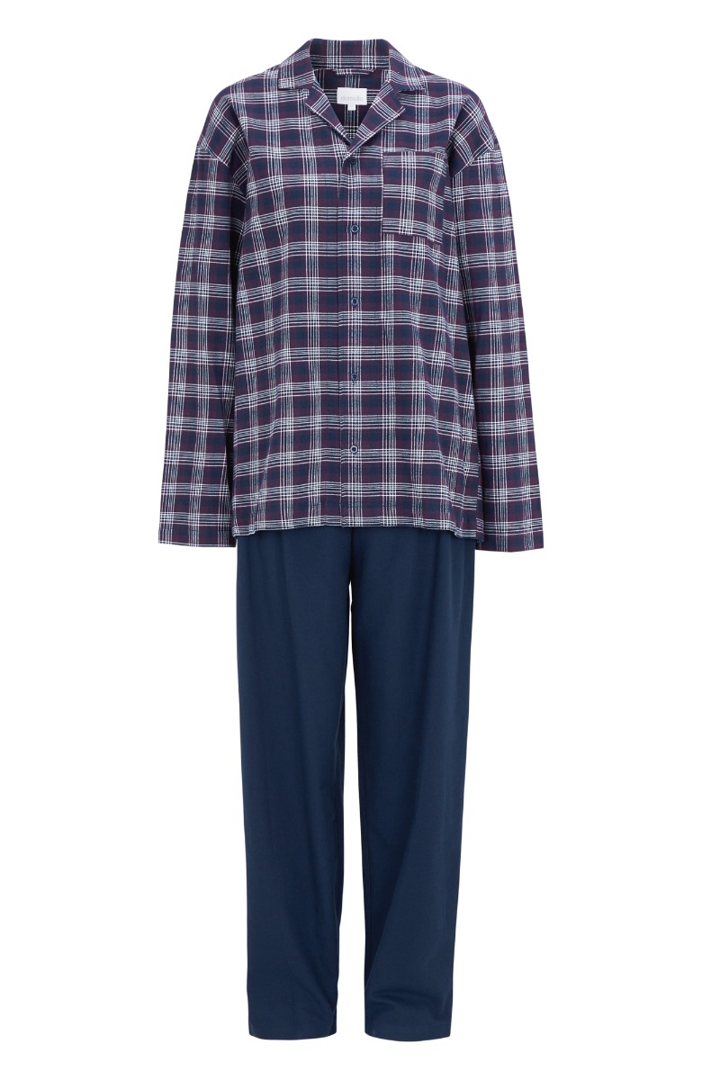 Damella Pyjamas Navy/Purple Flannel