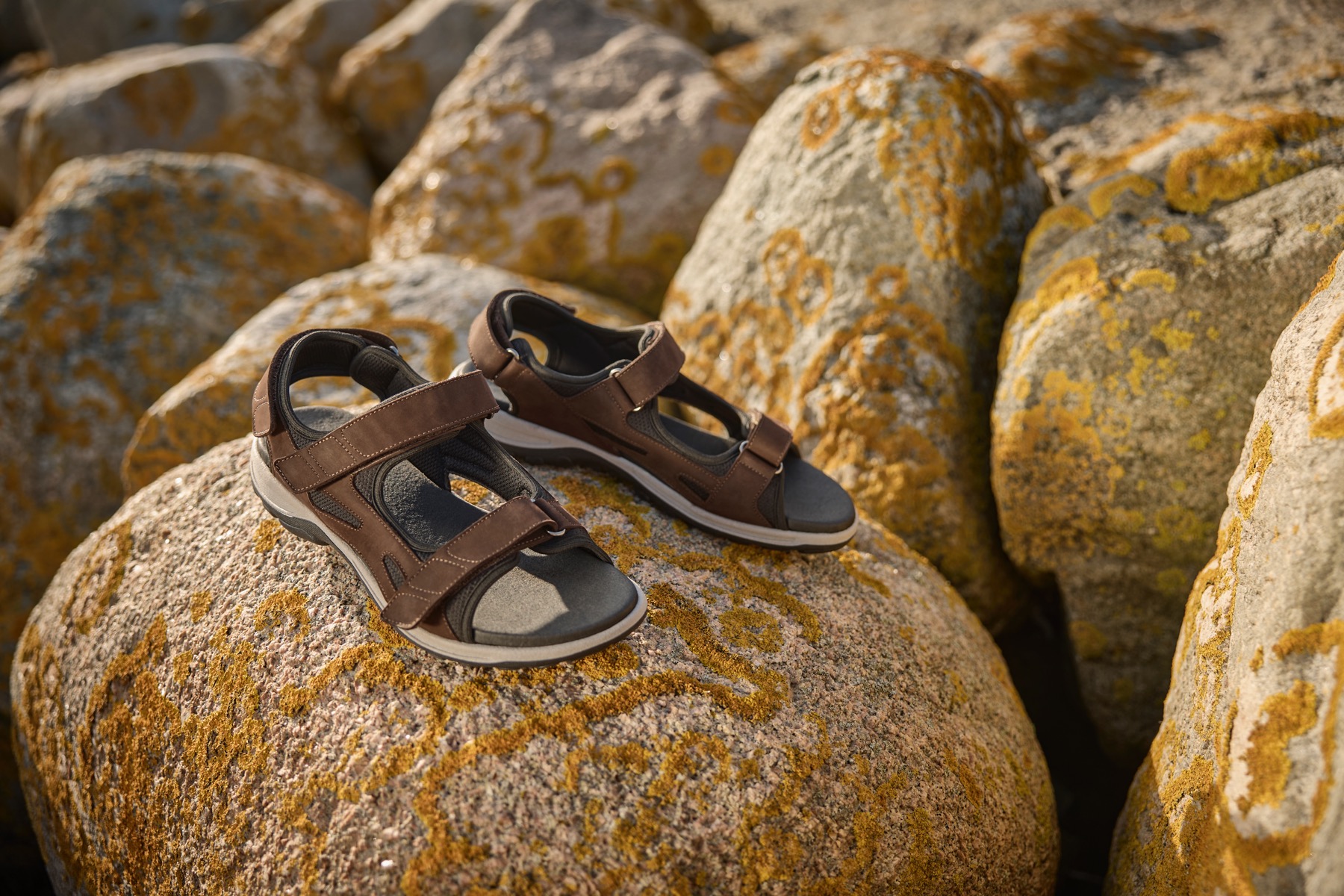 New Feet Brun Sandal Glat Læder