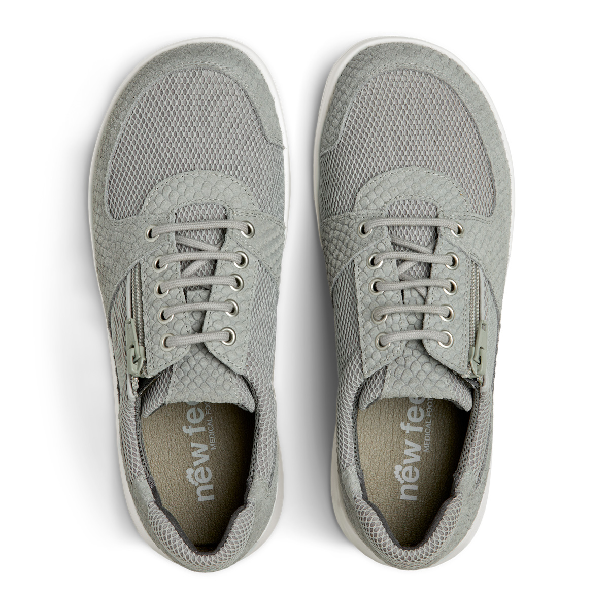 New Feet Grå Sko Med Textil Mesh - Billede 5