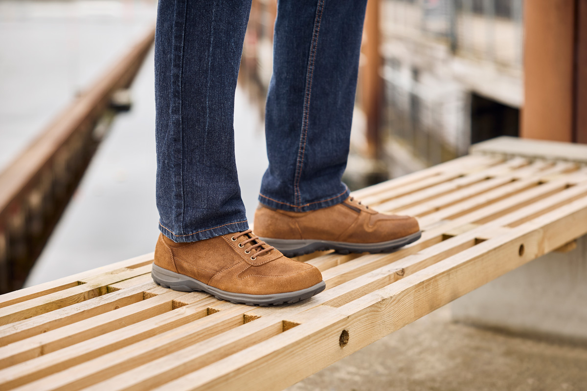 New Feet Cognac Sko Med Ruskind