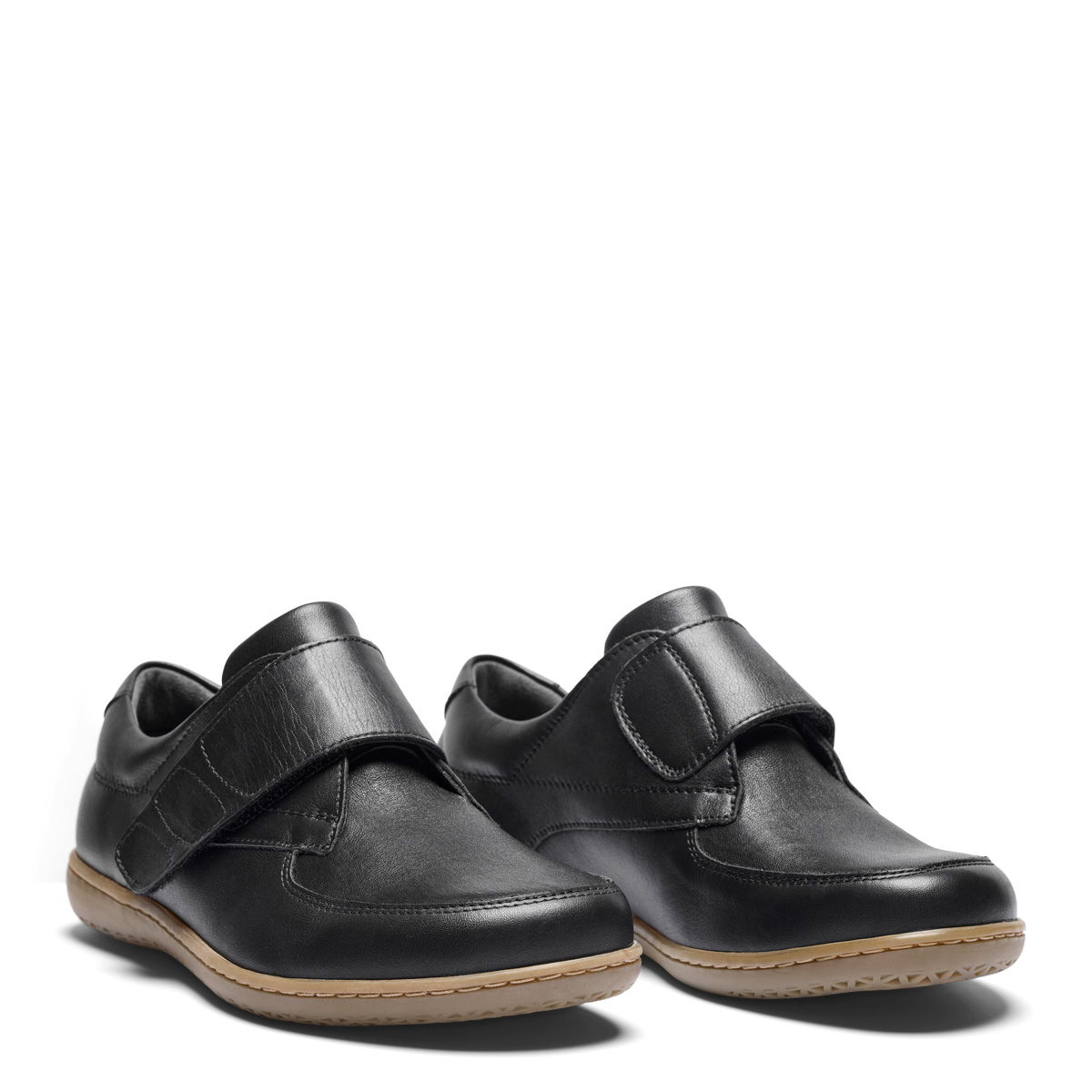 New Feet Sort Sko M/Stretch Læder