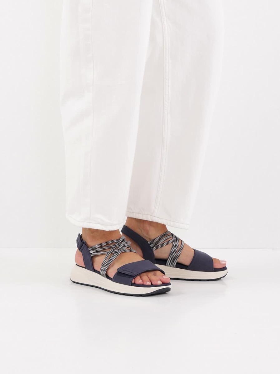 Tamaris Navy Sandal Med Velcroremme