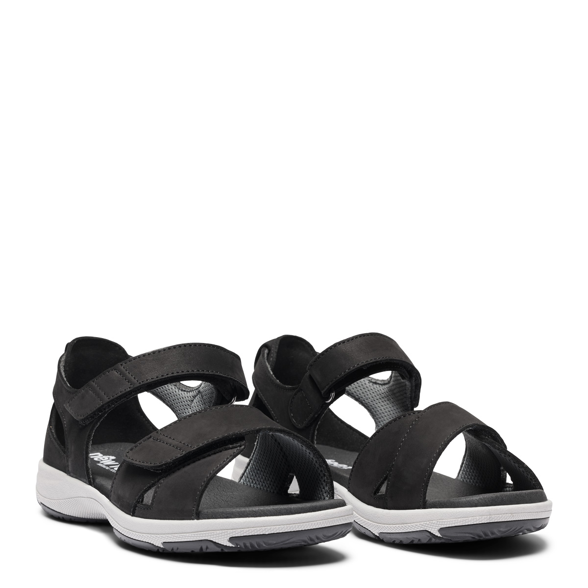 New Feet Sort Nubuck Sandal Med Hælkappe