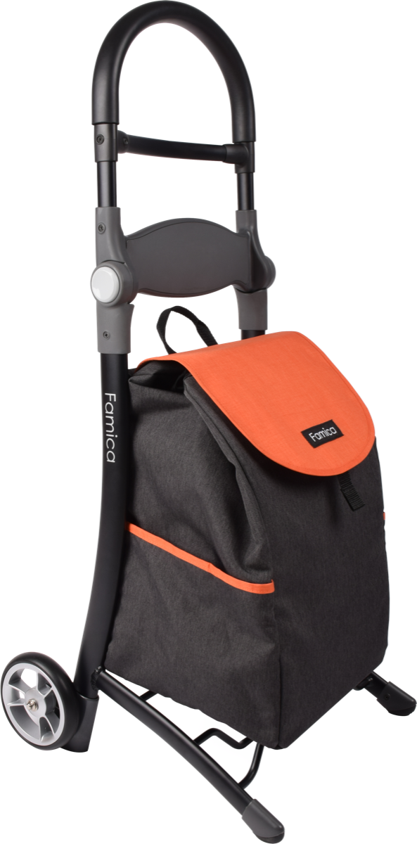 Indkøbstrolley Koala Orange/Grå Med Hvilesæde
