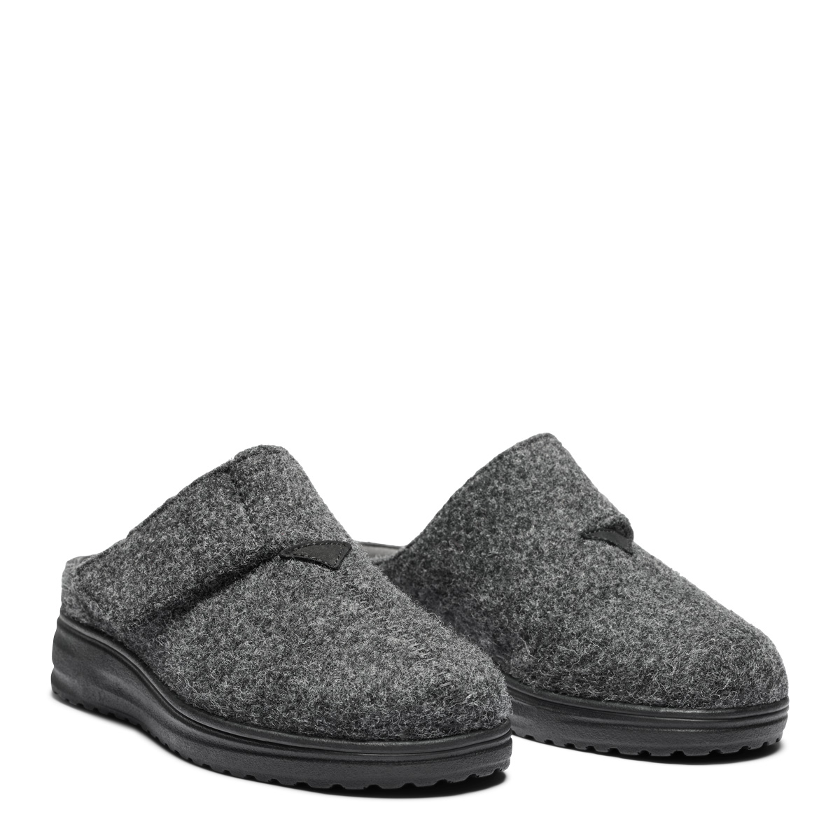 New Feet Antrasith Uld Hjemmesko Med Velcro