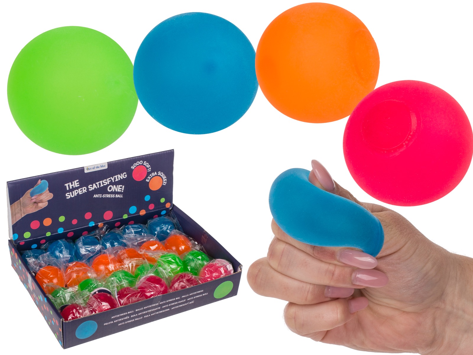 Mini Soft Anti Stress Bolde Neon, 6cm