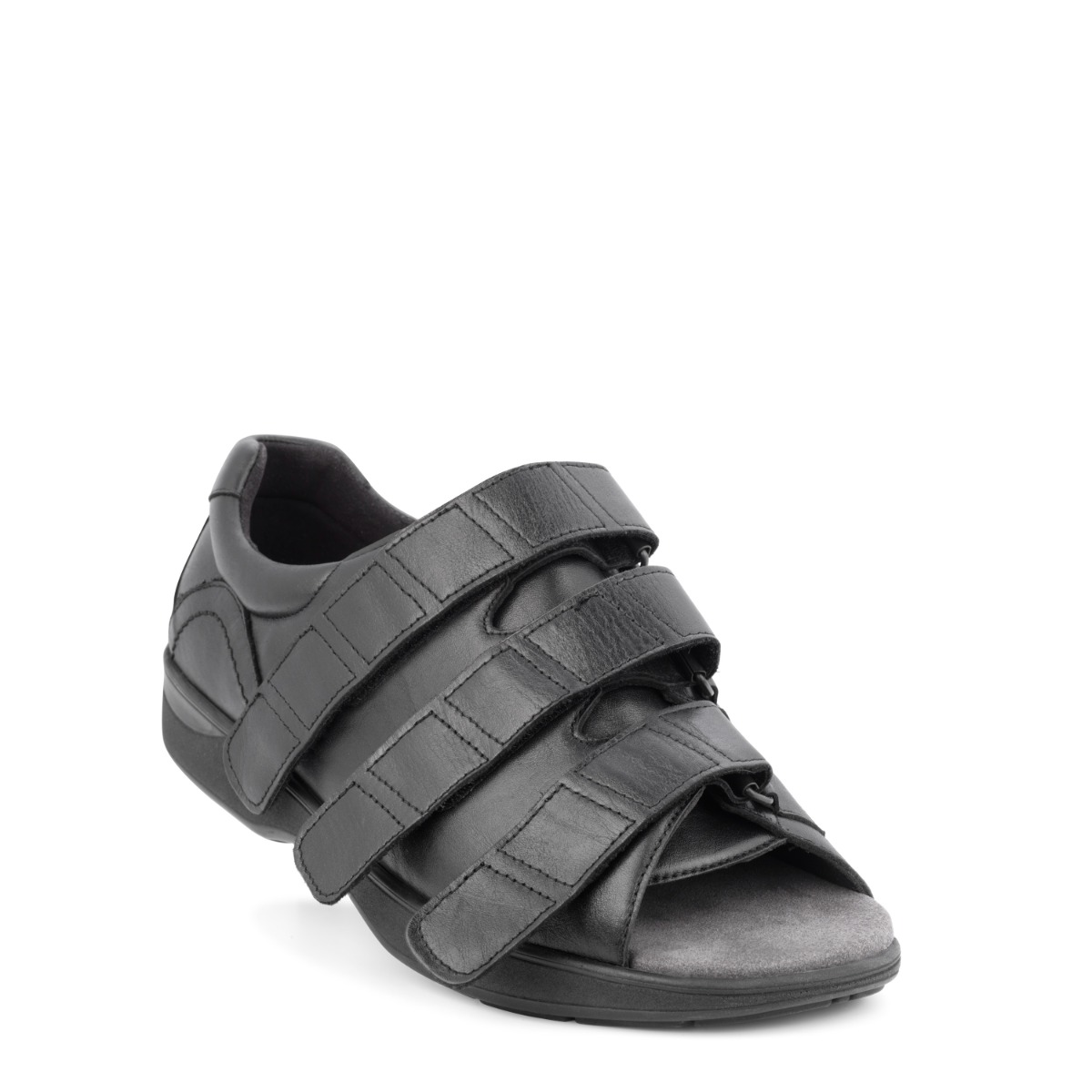 New Feet Terapisandal Sort Med Hælkap