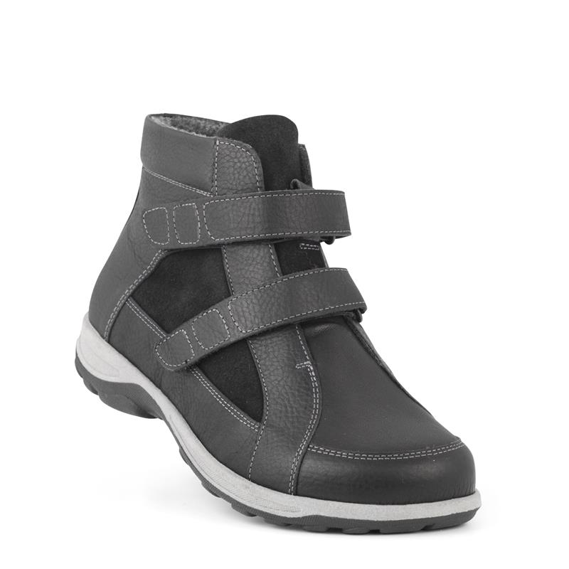 Støvle Sort Olie.Impr m/velcro
