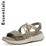 Tamaris Oliven Sandal Med Velcroremme - Billede 2