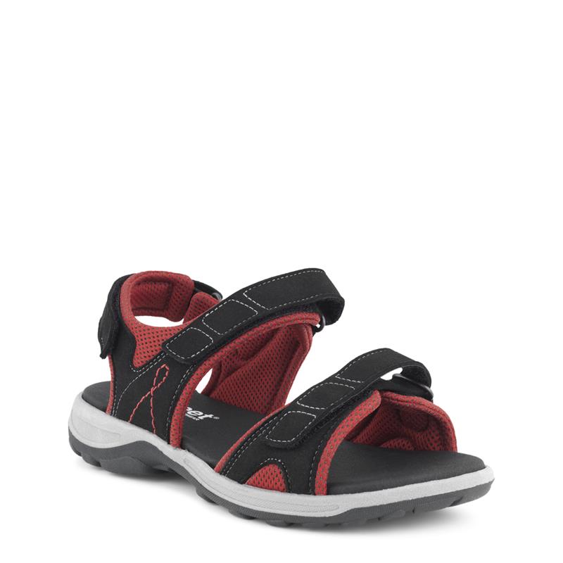 03n161-m-bla-fl Sandal Sort Mikrofiber - Billede 1