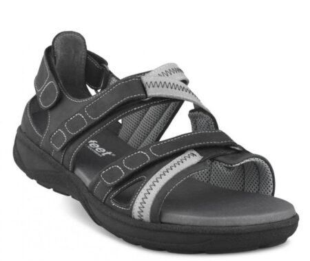 New Feet Herre Sandal sort m/velcro