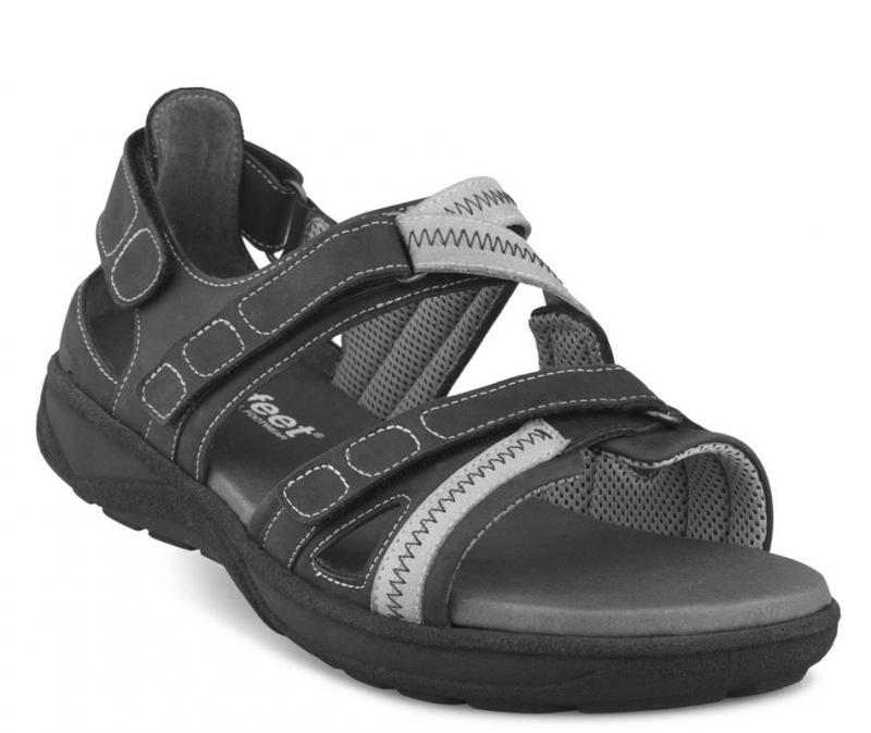 1-01n151-o-bla-fl New Feet Herre Sandal sort m/velcro - Billede 1