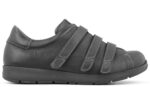 Sko Sort m/velcro Glat Læder - Billede 2