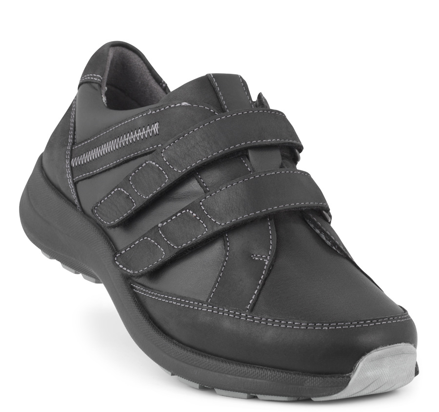 1-162-36-210-b-001 Sko Sort m/velcro og Stretch - Billede 1