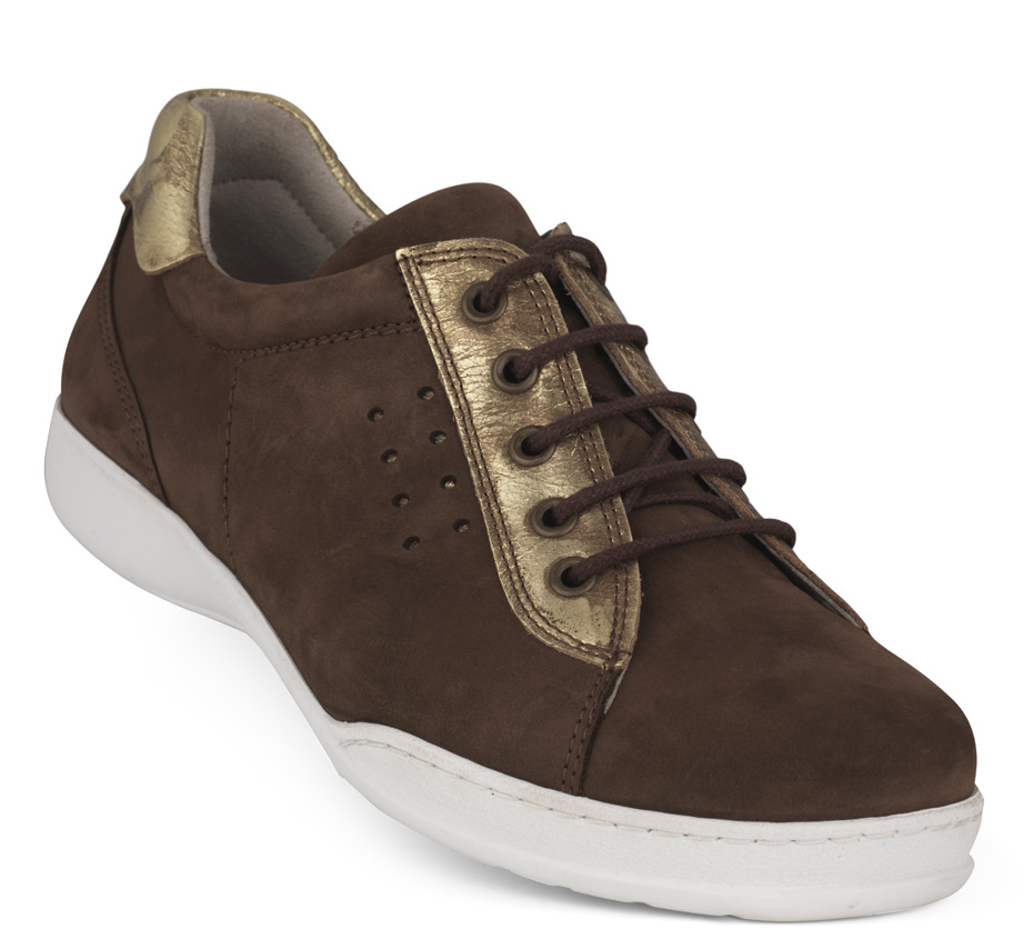 1-171-18-1534-b New Feet Brun Snøresko Nubuck - Billede 1
